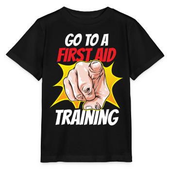 Take part in a first aid course teacher - Stanley/Stella MINI CREATOR Kids’ T-Shirt - black - Front - Mikhail (115cm)