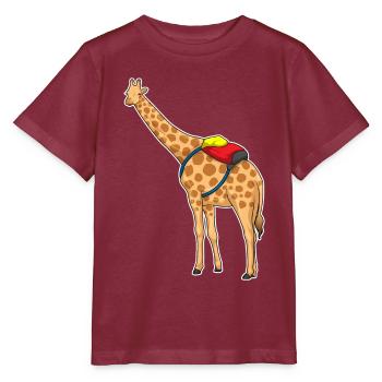 École de sac à dos des élèves Girafes - T-shirt bio MINI CREATOR Stanley/Stella Enfant - bordeaux - Devant - Kain (125cm)