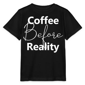 Le café avant la réalité - T-shirt bio MINI CREATOR Stanley/Stella Enfant - noir - Devant - Mikhail (115cm)