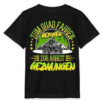 Quad ATV Offroad Quadfahrer - Stanley/Stella Kinder T-Shirt MINI CREATOR  - Schwarz - Vorne - Mikhail (115cm)