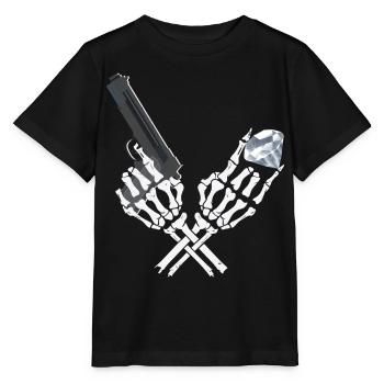 Gangster Skelett - Stanley/Stella Kinder T-Shirt MINI CREATOR  - Schwarz - Vorne - Mikhail (115cm)