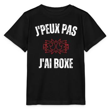 Je peux pas j'ai boxe - T-shirt bio MINI CREATOR Stanley/Stella Enfant - noir - Devant - Mikhail (115cm)