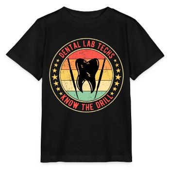 Technicien dentaire Prosthodontiste dentaire Technicien de laboratoire dentaire - T-shirt bio MINI CREATOR Stanley/Stella Enfant - noir - Devant - Mikhail (115cm)