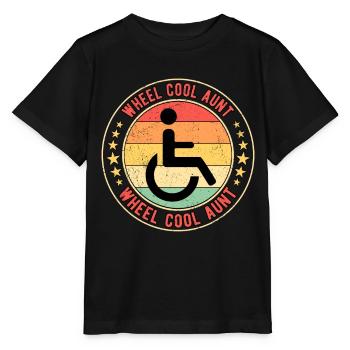 Wheelchair user Wheelchair user Wheel Cool Aunt - Stanley/Stella MINI CREATOR Kids’ T-Shirt - black - Front - Mikhail (115cm)