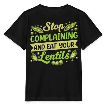 Arrêtez de pleurnicher et mangez votre lentille d’objectif - T-shirt bio MINI CREATOR Stanley/Stella Enfant - noir - Devant - Mikhail (115cm)