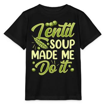 La soupe aux lentilles m’a donné la lentille de lentille - T-shirt bio MINI CREATOR Stanley/Stella Enfant - noir - Devant - Mikhail (115cm)