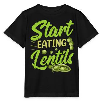 Commencez à manger des lentilles Soupe de lentilles - T-shirt bio MINI CREATOR Stanley/Stella Enfant - noir - Devant - Mikhail (115cm)
