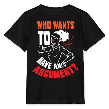 Wer Will Sich Streiten Argument Argumentieren - Stanley/Stella Kinder T-Shirt MINI CREATOR  - Schwarz - Vorne - Mikhail (115cm)