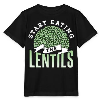 Commencez les lentilles pour manger de la soupe aux lentilles - T-shirt bio MINI CREATOR Stanley/Stella Enfant - noir - Devant - Mikhail (115cm)