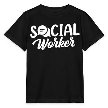 Travailleur social Profession Travailleur social Travail social - T-shirt bio MINI CREATOR Stanley/Stella Enfant - noir - Devant - Mikhail (115cm)