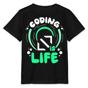 Coding Is Life Code Coder Programmer - Stanley/Stella MINI CREATOR Kids’ T-Shirt - black - Front - Mikhail (115cm)