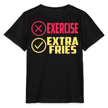 Übung Extra Pommes Exercise Extra Fries Fitness - Stanley/Stella MINI CREATOR Kids’ T-Shirt - black - Front - Mikhail (115cm)