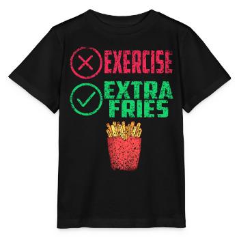 Übung Extra Pommes Exercise Extra Fries Fitness - Stanley/Stella MINI CREATOR Kids’ T-Shirt - black - Front - Mikhail (115cm)
