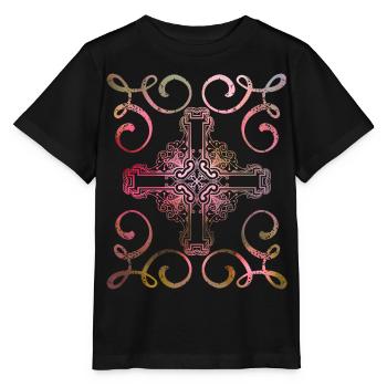 Christliches-Kreuz, Vintage-Stil, Jesus Christus - Stanley/Stella Kinder T-Shirt MINI CREATOR  - Schwarz - Vorne - Mikhail (115cm)