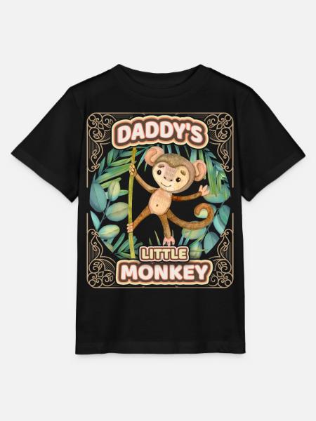 Schattige aap grappig zeggen kinderen, papa's aap - Stanley/Stella Kinder-T-shirt MINI CREATOR - zwart