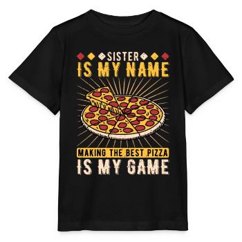 Pizzaïolo Sœur Pizzaiolo - T-shirt bio MINI CREATOR Stanley/Stella Enfant - noir - Devant - Mikhail (115cm)