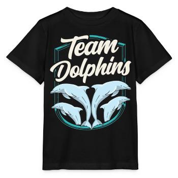 Team Dolphin Dolphins Dolphin Lover Dolphin - Stanley/Stella MINI CREATOR Kids’ T-Shirt - black - Front - Mikhail (115cm)