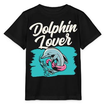 Dolphin Lover Dolphin Dolphins Dolphins - Stanley/Stella MINI CREATOR Kids’ T-Shirt - black - Front - Mikhail (115cm)
