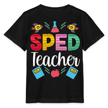 Enseignante en éducation de l’enfance en difficulté Profession de l’éducation de l’enfance en difficulté - T-shirt bio MINI CREATOR Stanley/Stella Enfant - noir - Devant - Mikhail (115cm)