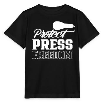Protège la liberté de la presse Journaliste Loi sur la presse - T-shirt bio MINI CREATOR Stanley/Stella Enfant - noir - Devant - Mikhail (115cm)