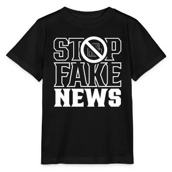 Halte aux fake news Droit de la presse Liberté de la presse - T-shirt bio MINI CREATOR Stanley/Stella Enfant - noir - Devant - Mikhail (115cm)