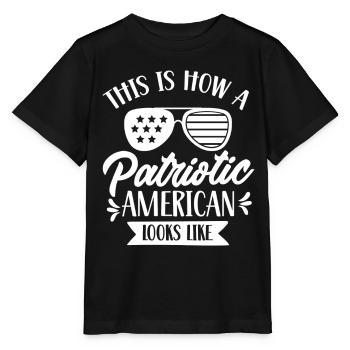 So Sieht Ein Patriotischer Amerikaner Aus USA - Stanley/Stella Kinder T-Shirt MINI CREATOR  - Schwarz - Vorne - Mikhail (115cm)