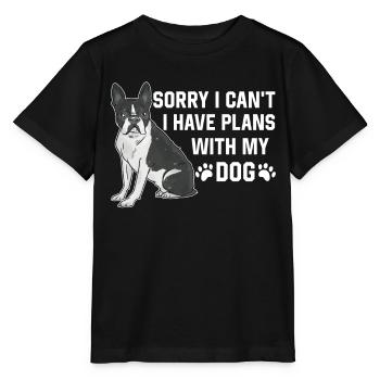 Malheureusement, je ne peux pas avoir de plans avec mon chien - T-shirt bio MINI CREATOR Stanley/Stella Enfant - noir - Devant - Mikhail (115cm)