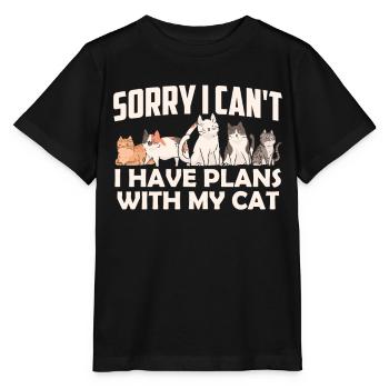 Malheureusement, je ne peux pas avoir de plans avec mon chat - T-shirt bio MINI CREATOR Stanley/Stella Enfant - noir - Devant - Mikhail (115cm)