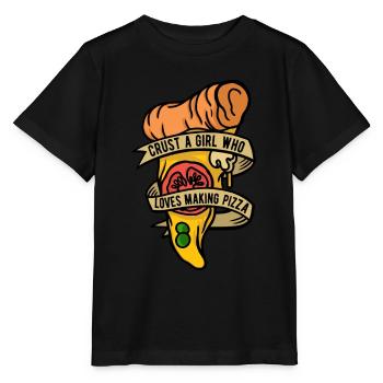 Pizza baker Pizzaiolo Crust A Girl - Stanley/Stella MINI CREATOR Kids’ T-Shirt - black - Front - Mikhail (115cm)
