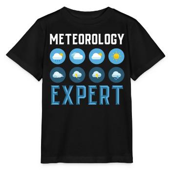 Meteorologie Experte Wettervorhersage Meteorologe - Stanley/Stella Kinder T-Shirt MINI CREATOR  - Schwarz - Vorne - Mikhail (115cm)