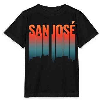 San José Skyline Farbverlauf - Stanley/Stella Kinder T-Shirt MINI CREATOR  - Schwarz - Vorne - Mikhail (115cm)