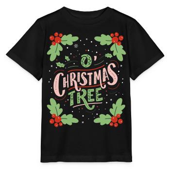 Arbre de Noël, Dicton typoël - T-shirt bio MINI CREATOR Stanley/Stella Enfant - noir - Devant - Mikhail (115cm)