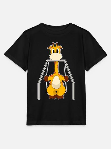 Giraffe Schaukel - Stanley/Stella Kinder T-Shirt MINI CREATOR - Schwarz