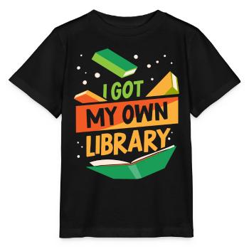 Ich Habe Meine Eigene Bibliothek Bibliothekar - Stanley/Stella Kinder T-Shirt MINI CREATOR  - Schwarz - Vorne - Mikhail (115cm)