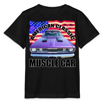 American Classic Muscle Car R6Z - Stanley/Stella Kinder T-Shirt MINI CREATOR  - Schwarz - Vorne - Mikhail (115cm)