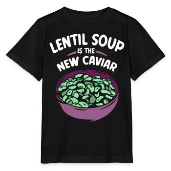 La soupe aux lentilles est la nouvelle caviar de lentilles - T-shirt bio MINI CREATOR Stanley/Stella Enfant - noir - Devant - Mikhail (115cm)
