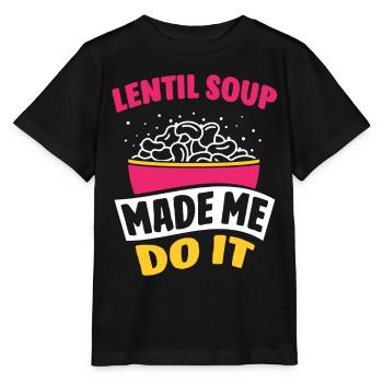 La soupe aux lentilles m’a fait utiliser des lentilles aux lentilles - T-shirt bio MINI CREATOR Stanley/Stella Enfant - noir - Devant - Mikhail (115cm)