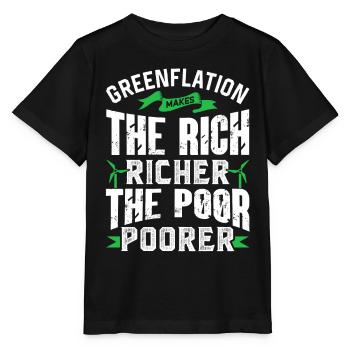 Greenflation riche riche et pauvre pauvre vert plus pauvre - T-shirt bio MINI CREATOR Stanley/Stella Enfant - noir - Devant - Mikhail (115cm)