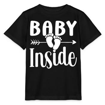 Baby Inside Announcement Pregnant Baby Inside - Stanley/Stella MINI CREATOR Kids’ T-Shirt - black - Front - Mikhail (115cm)