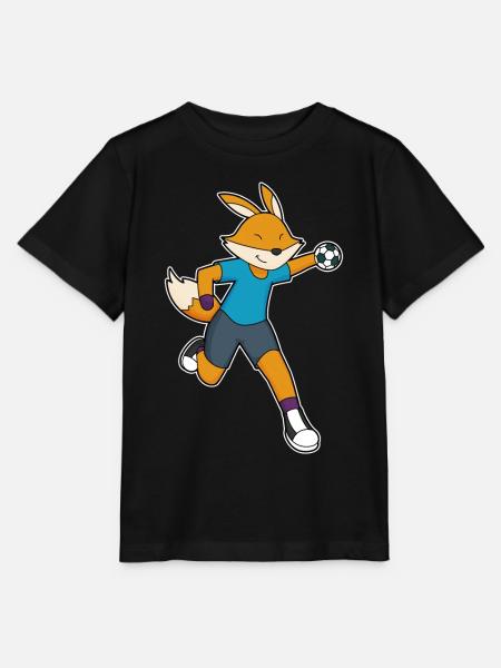 Fuchs Handballspieler Handball - Stanley/Stella Kinder T-Shirt MINI CREATOR  - Schwarz