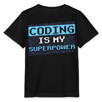Coding Ist Meine Superkraft Coder Programmierer - Stanley/Stella Kinder T-Shirt MINI CREATOR  - Schwarz - Vorne - Mikhail (115cm)