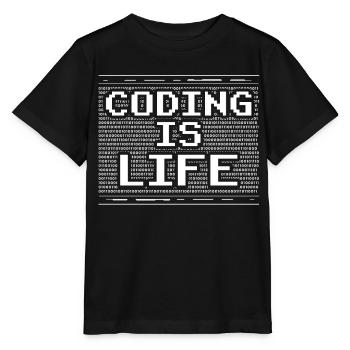 Coding is Life Coder Code Programmer - Stanley/Stella MINI CREATOR Kids’ T-Shirt - black - Front - Mikhail (115cm)