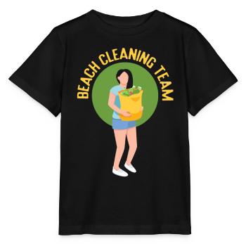 Équipe de nettoyage de plage Nettoyage de plage - T-shirt bio MINI CREATOR Stanley/Stella Enfant - noir - Devant - Mikhail (115cm)