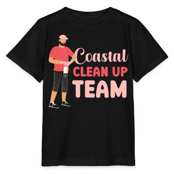 Nettoyage de la plage Équipe de nettoyage côtier de la plage - T-shirt bio MINI CREATOR Stanley/Stella Enfant - noir - Devant - Mikhail (115cm)