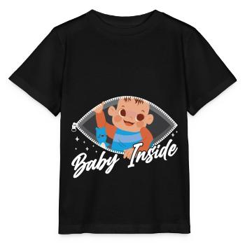 Baby Inside Baby Inside Pregnant Announcement - Stanley/Stella MINI CREATOR Kids’ T-Shirt - black - Front - Mikhail (115cm)