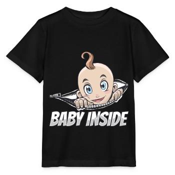 Baby Inside Pregnant Announcement Baby Inside - Stanley/Stella MINI CREATOR Kids’ T-Shirt - black - Front - Mikhail (115cm)