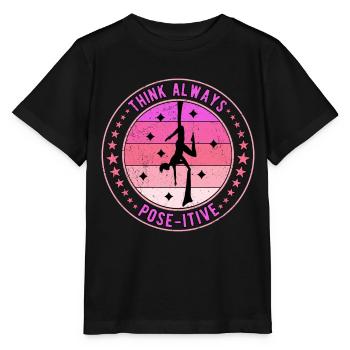 Vertical Cloth Acrobatics Aerial Pose-itive - T-shirt bio MINI CREATOR Stanley/Stella Enfant - noir - Devant - Mikhail (115cm)