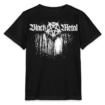 Black Metal | Pentagramme et forêt - T-shirt bio MINI CREATOR Stanley/Stella Enfant - noir - Devant - Mikhail (115cm)