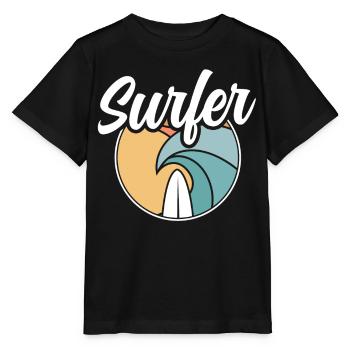 Surfer Planche de surf Surf - T-shirt bio MINI CREATOR Stanley/Stella Enfant - noir - Devant - Mikhail (115cm)