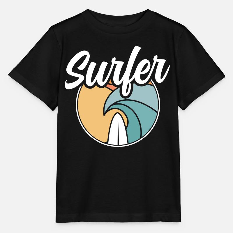 Surfer Planche de surf Surf - T-shirt bio MINI CREATOR Stanley/Stella Enfant - noir